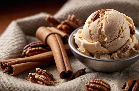 Premium Photo Vibrant Photo Of Cinnamon Maple Pecan Ice Cream Scoo