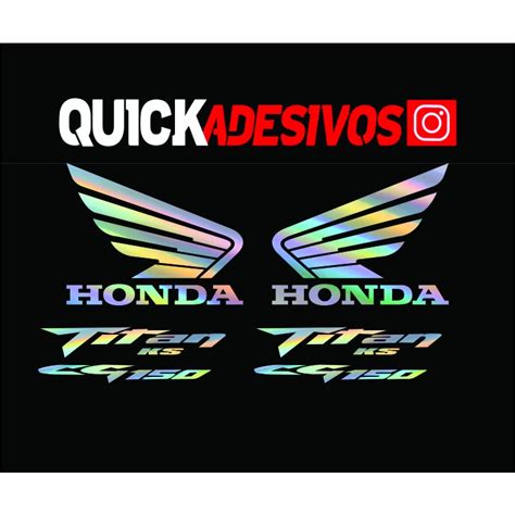 Kit Adesivo Camale O Holografico Para Honda Titan Ks Es Esd