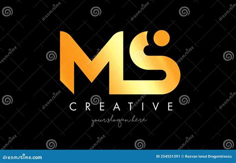 Diseño Del Logo De La Carta Dorada Ms Con Tipografía Moderna Creativa