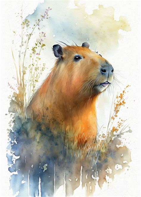 Capybara Poster Picture Metal Print Paint By Sabiqul Fahmi Displate