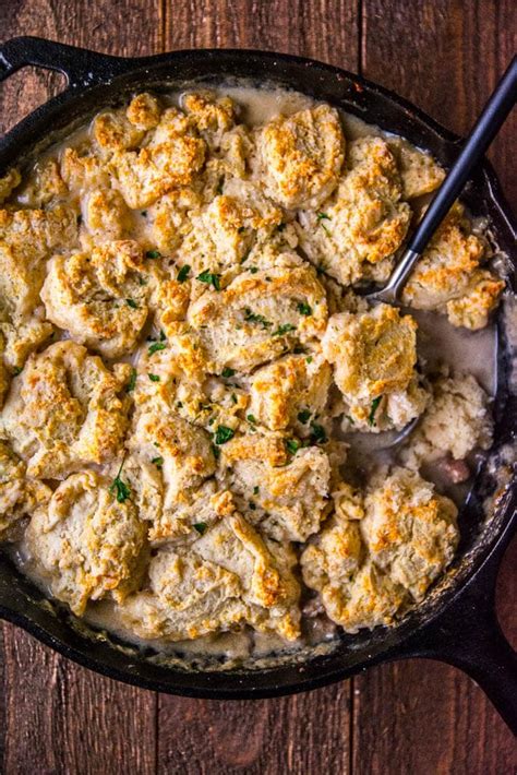 Skillet Biscuits and Gravy Casserole - Garnished Plate