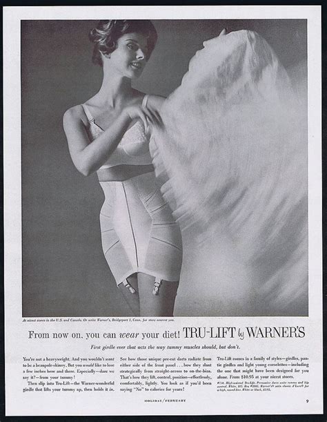 1959 Warners True Lift Girdle Bra Vintage Print Ad Ropa Interior Panti Ropa