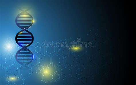 Wetenschapsmalplaatje Blauwe Behang Of Banner Met Een Dna Molecules