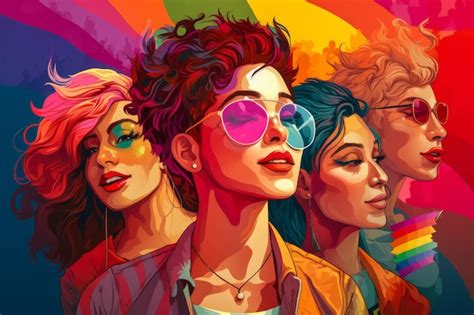 Premium AI Image Artwork Illustration Vector Banner Or Background Depicting The Lesbian