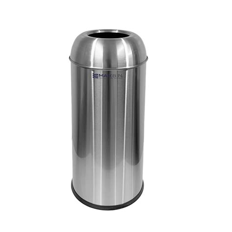 MaxBin 50L Stainless Steel Fingerprint Free Open Lid Trash Bin Round