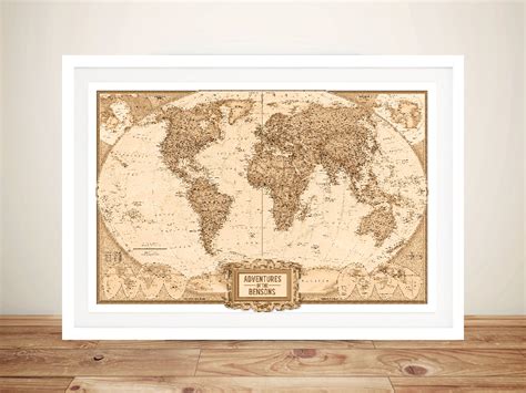 Globetrotter Adventure World Map Push Pin Custom Pinboard Art Gift