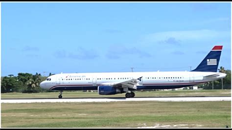 Rare American Airlines Us Airways Heritage Livery Airbus A321 Departing