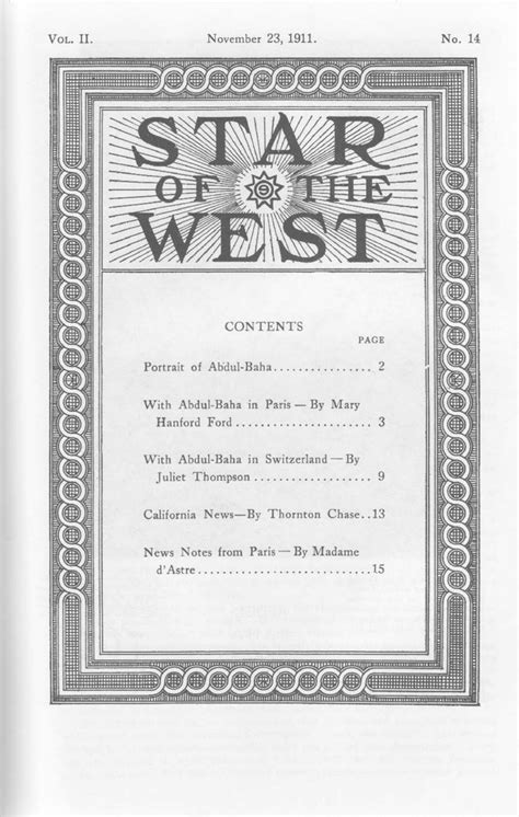 Star Of The Westvolume 2issue 14text Bahaiworks A Library Of