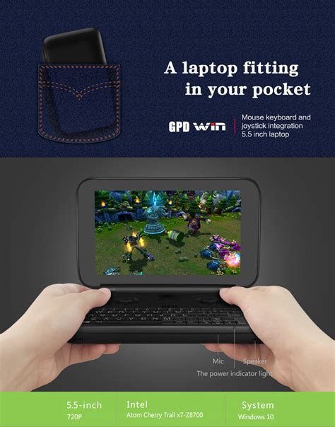 Gpd Win 55 Inch Gamepad Mini Notebook Intel Atom X7 Z8700 Windows 10