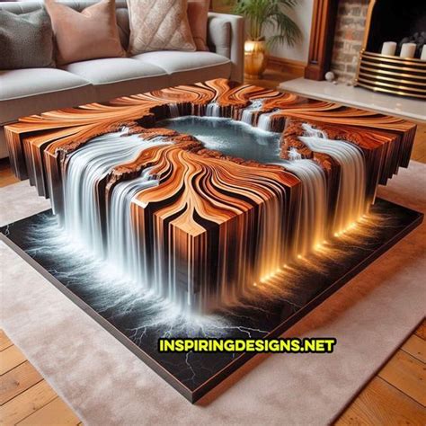 These Wood And Epoxy Waterfall Coffee Tables Will Make A Splash In Your