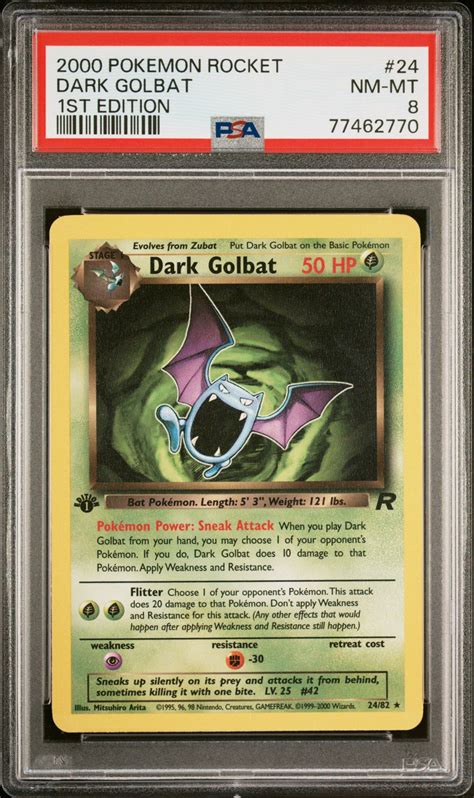 Rocket Dark Golbat St Edition Pokemon Psa Near Mint Mint