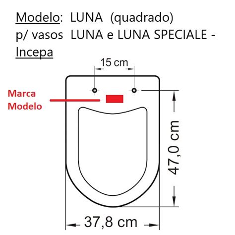 Assento Sanitário Quadrado LUNA SPECIALE