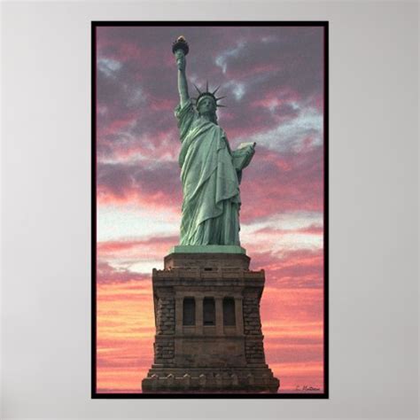 Statue of Liberty / Sunset Poster | Zazzle