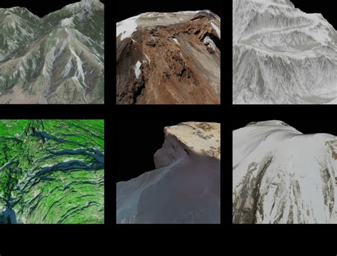 Different types of mountain areas: (a) vegetation-covered mountains ...