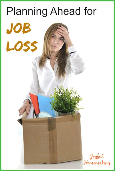 Planning Ahead For Unexpected Job Loss Joyful Homemaking