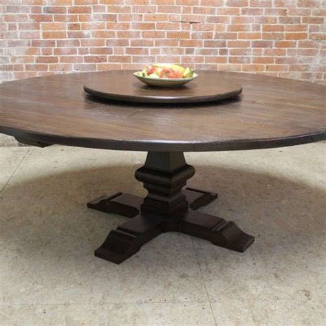 80 Inch Round Table With Venetian Pedestal And Lazy Susan Lake And