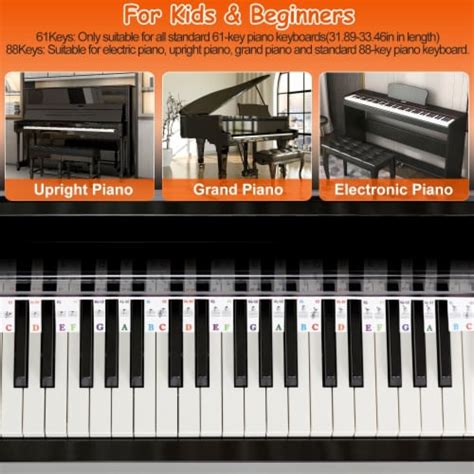 Kids, Piano Keyboard Stickers Removable PVC Key Labels for Beginners, 1 Set - Food 4 Less