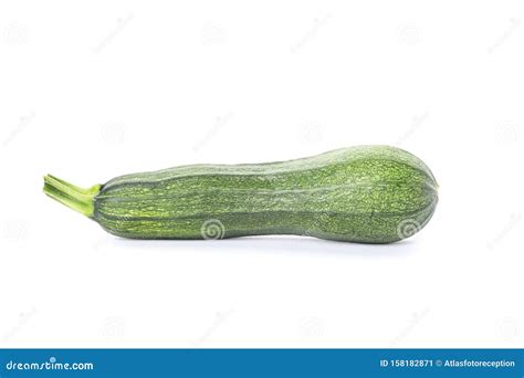 Green Organic Zucchini Isolated On White Stock Image Image Of