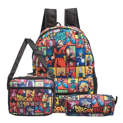 Kit Mochila Escolar Infantil Dragon Ball Z Lancheira Estojo Submarino