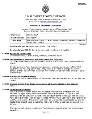 Fillable Online Planning Highways Committee Fax Email Print Pdffiller