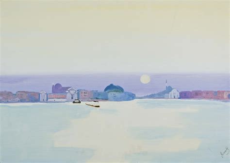 BORSATO RENATO Venezia 1927 Canale Giudecca Olio Su Tela Cm 50x70 Firma