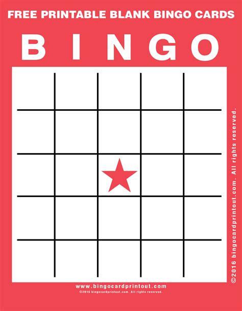 Free Printable Blank Bingo Cards