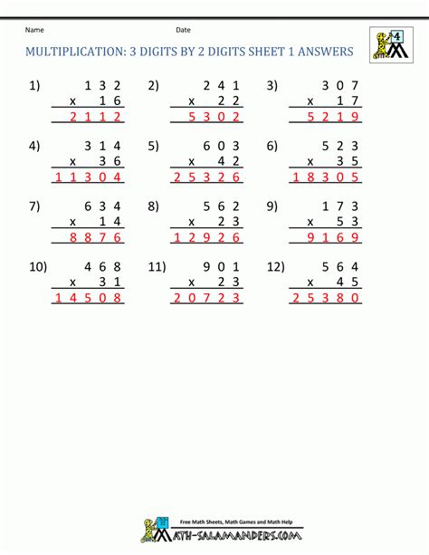 3rd Grade 4s Multiplication Worksheets