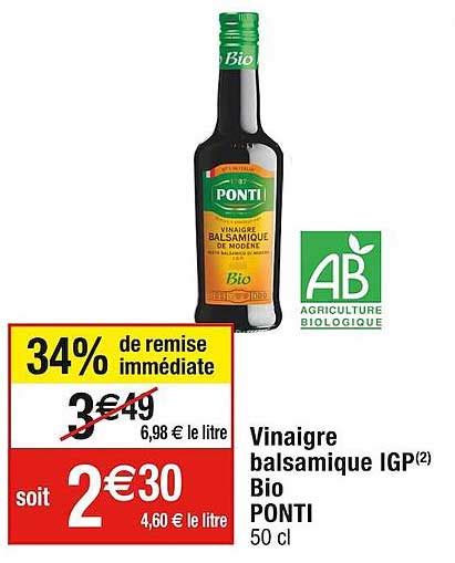 Promo Vinaigre Balsamique Igp Bio Ponti Chez Cora Icatalogue Fr