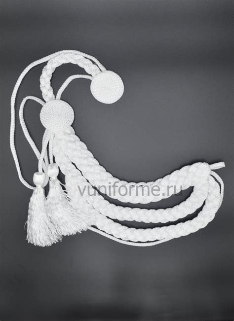 Аксельбант кадета тип А, белый - купить в интернет-магазине vuniforme.ru