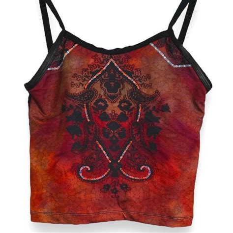 Hot Skins Tops Rare Vintage Hot Skins Bodywear Cropped Tank With Shelf Bra New 9s Y2k Poshmark