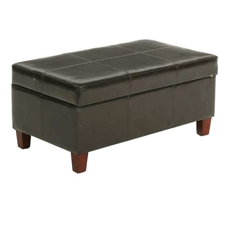 Dorel Faux Leather Lift Top Storage Ottoman Ebth