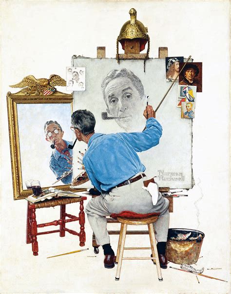 Norman-Rockwell-Triple-Self-Portrait-1960 | Arts Everyday Living