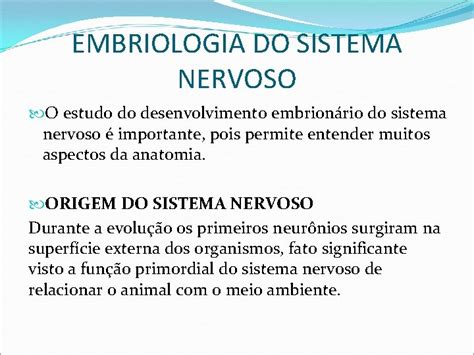 Embriologia Do Sistema Nervoso Embriologia Do Sistema Nervoso