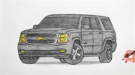 How To Draw A Chevrolet Tahoe 2019 Drawing A 3d Car Coloring