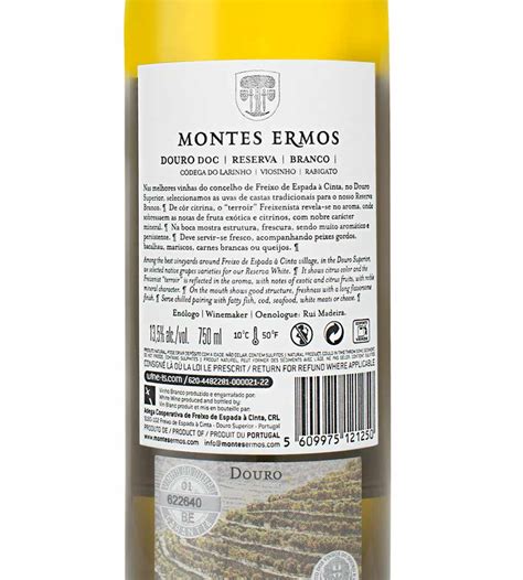 Vinho Branco Montes Ermos Reserva 2022 75cl Douro Envio grátis VINHA