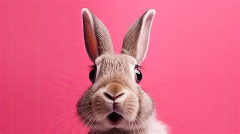 Premium Ai Image A Rabbit With A Pink Background