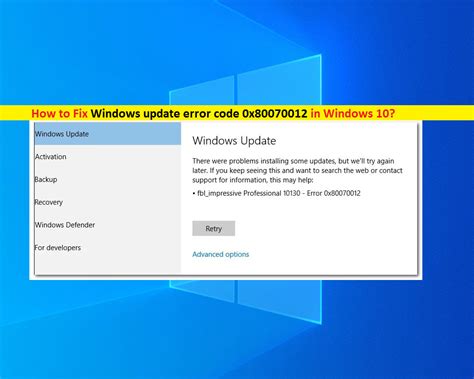 So Beheben Sie Den Windows Update Fehlercode 0x80070012 In Windows 10