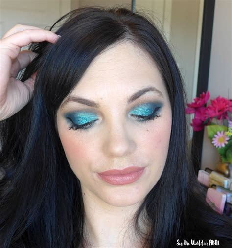 January Shop My Stash Teal Turquoise Glittery Eyeshadow Look See