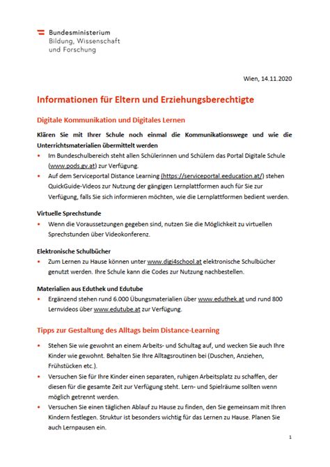 Informationen Aus Dem Bundesministerium F R Bildung Wissenschaft Und