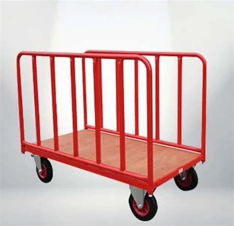 Mild Steel Red Ms Platform Trolley For Material Handling Load