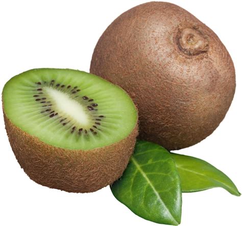 Kiwi Entero Y Medio Con Hojas Aislado Foto Premium