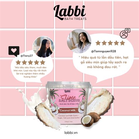 COCONUT MILK [Labbi] Slime salt scrub / Muối dẻo tẩy tế bào chết / Bod ...