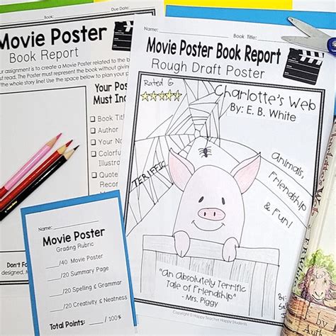 Movie Poster Book Report Template, Book Report Activity, Book Report ...