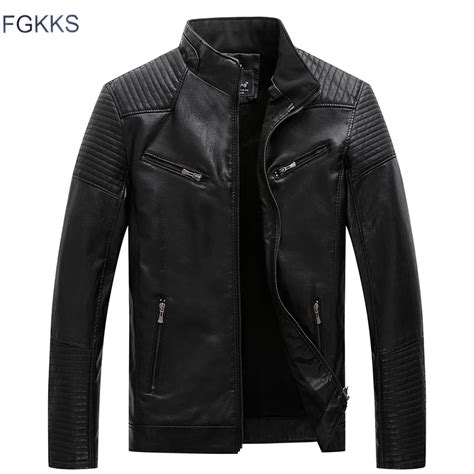 FGKKS, высокое качество, мужские кожаные куртки, пальто, осень, зима ...