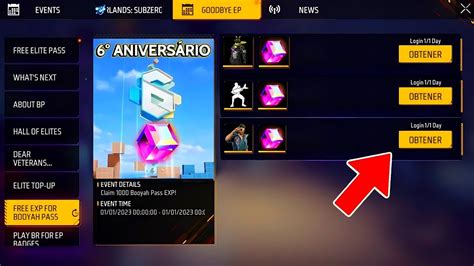 6to Aniversario En Freefire 2023 Todos Los Premios Gratis Que Llegan A