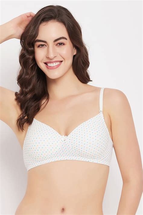 Buy Padded Non Wired Full Cup Polka Dot Print Multiway T Shirt Bra In