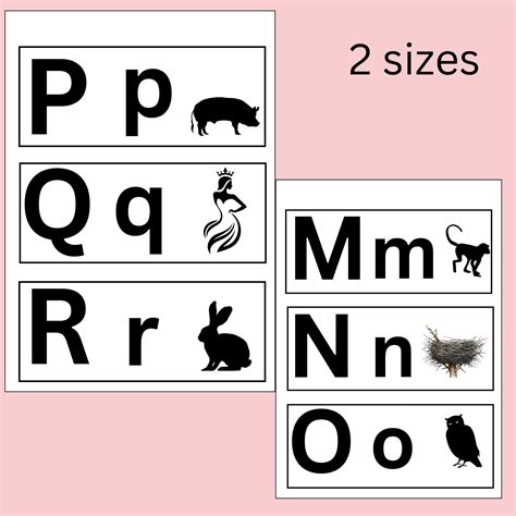 Alphabet Flash Cards, Children Visual Learning, A4/A5/ Instant Download ...