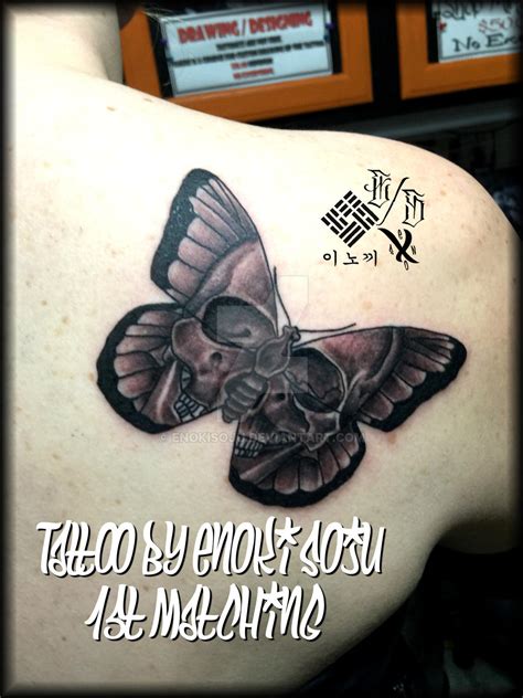 1st Matching Skull Butterfly Tattoo By Enoki Soju By Enokisoju On Deviantart