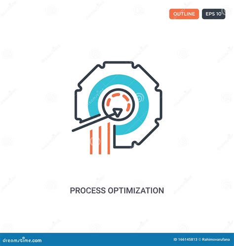 2 Color Process Optimization Base Concept Line Vector Icon Isolated