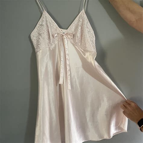 Pink Lace Slip Dress With Bows Lingerie Depop